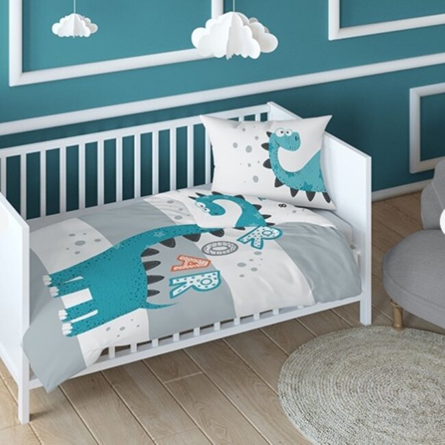 Ledikant dekbedovertrek Dinosaurs Roar - bamboe/katoen