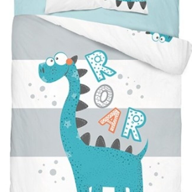 Ledikant dekbedovertrek Dinosaurs Roar - bamboe/katoen