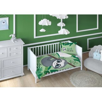 Mayamoo Ledikant dekbedovertrek Luiaard - groen - bamboe/katoen