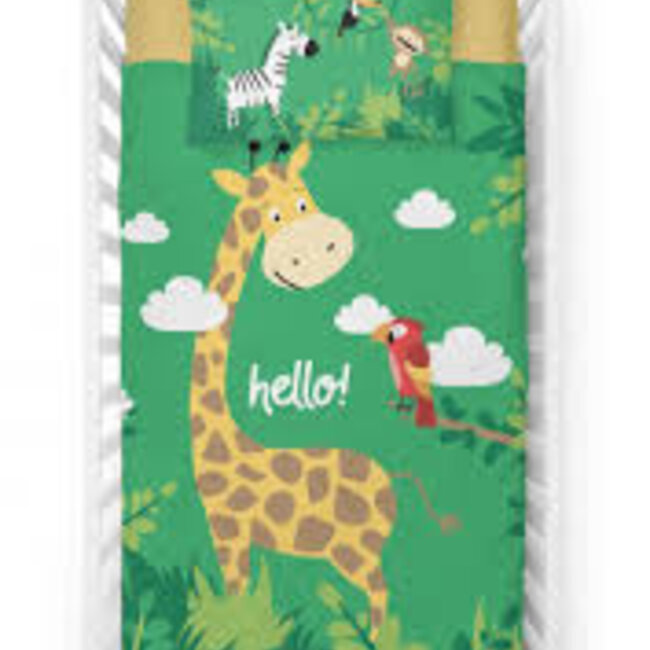 Ledikant dekbedovertrek Jungle - Groen - katoen