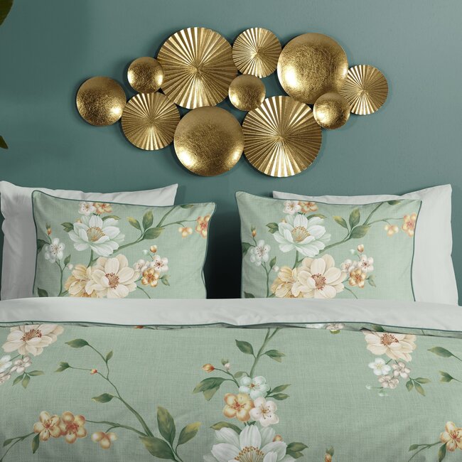 Katoen satijn dekbedovertrek Sizena - groen