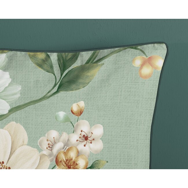 Katoen satijn dekbedovertrek Sizena - groen