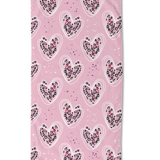 Good Morning Strandlaken Pink Heart - handdoek 75x150 cm