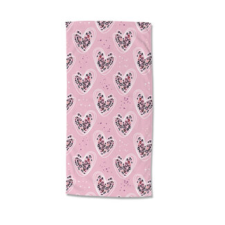Good Morning Strandlaken Pink Heart - handdoek 75x150 cm