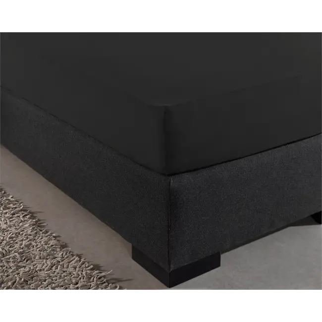 Hoeslaken - dubbel jersey - zwart