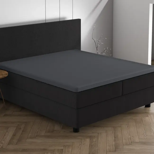 Topper hoeslaken - dubbel jersey - antraciet