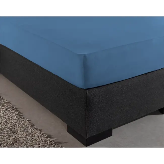 Hoeslaken - dubbel jersey - blauw