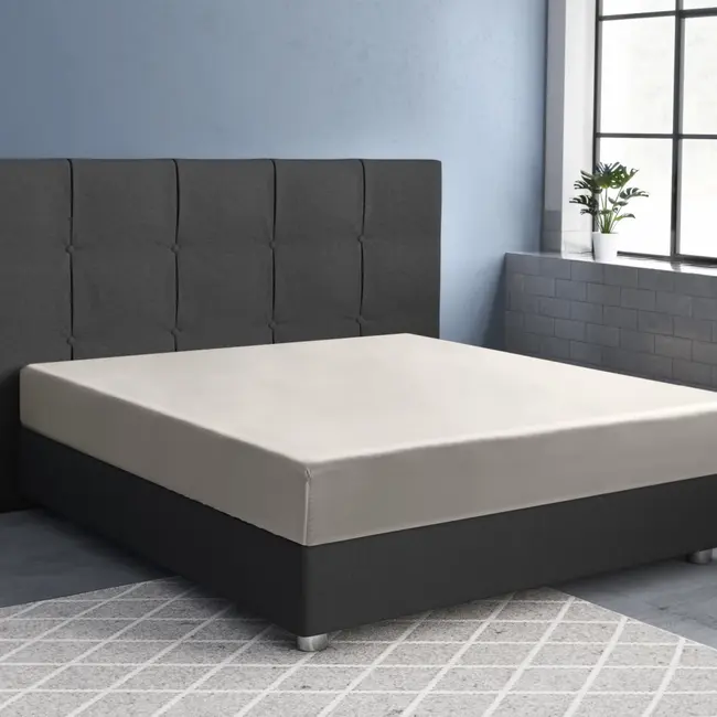 Hoeslaken - katoen satijn - crème