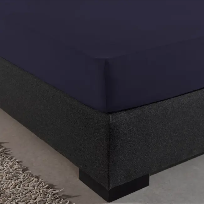 Hoeslaken - dubbel jersey - navy blauw