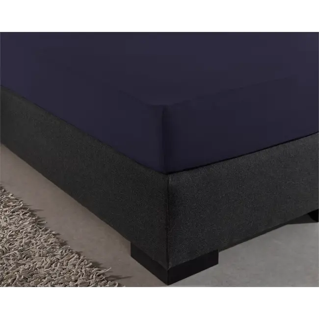 Hoeslaken - dubbel jersey - navy blauw