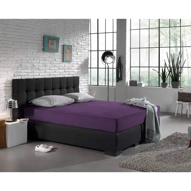 Hoeslaken - enkel jersey 135gr - paars