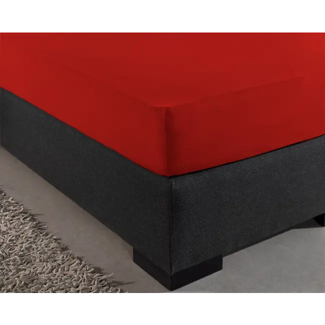 Hoeslaken - enkel jersey 135gr - rood