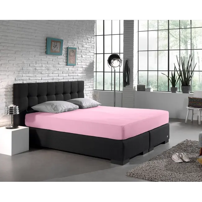 Hoeslaken - dubbel jersey - roze