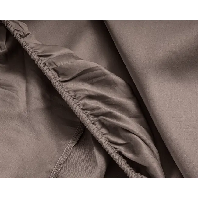 Hoeslaken - katoen satijn - taupe