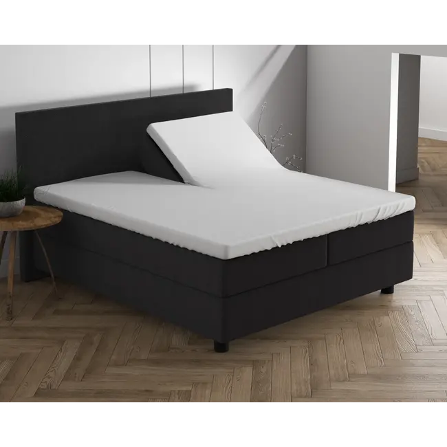 Splittopper hoeslaken - dubbel jersey - wit