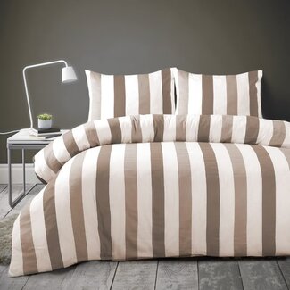 Papillon® Katoen satijn dekbedovertrek Scott beige