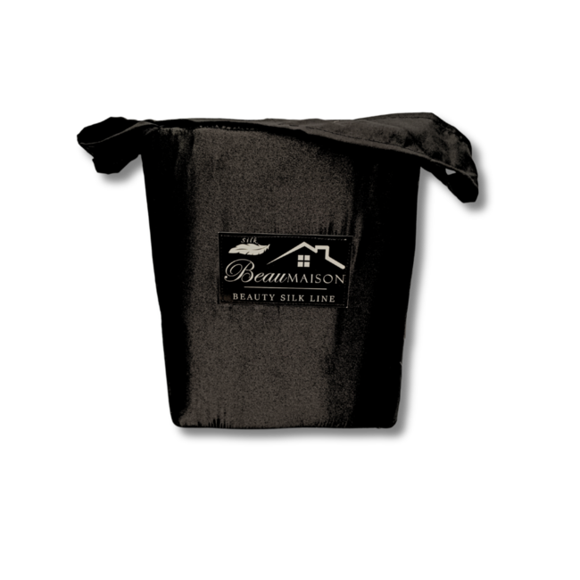 Glans satijn dekbedovertrek - zwart