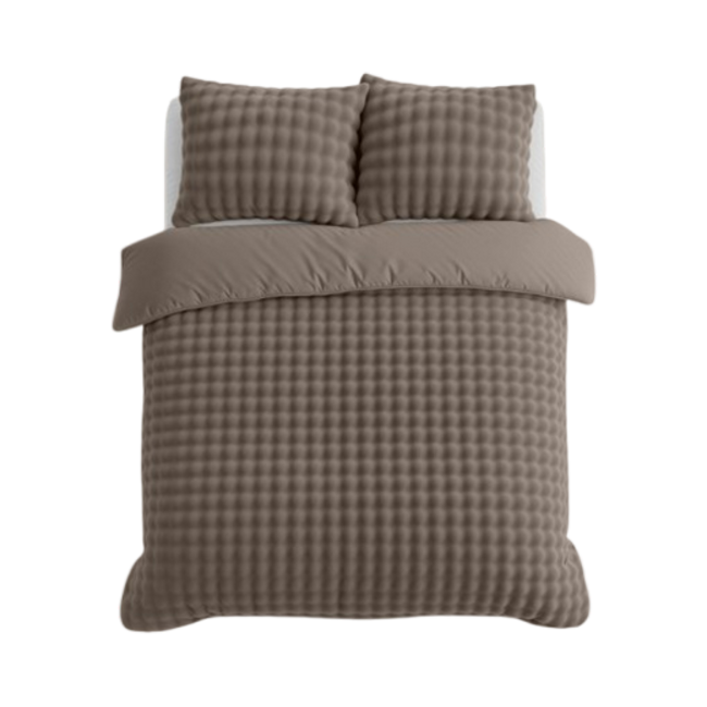 Fleece dekbedovertrek Pom Pom - Taupe