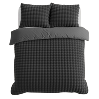 Sleeptime Fleece dekbedovertrek Pom Pom - Antraciet