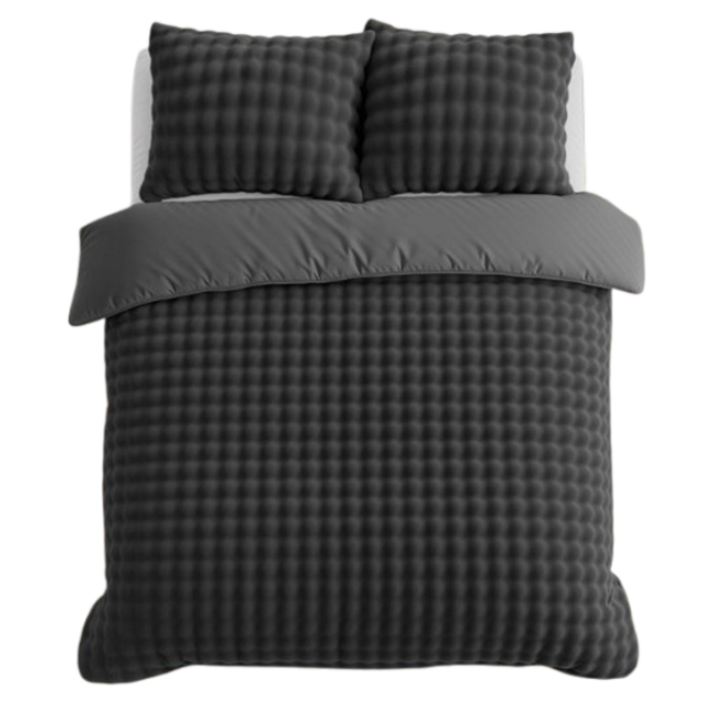 Fleece dekbedovertrek Pom Pom - Antraciet
