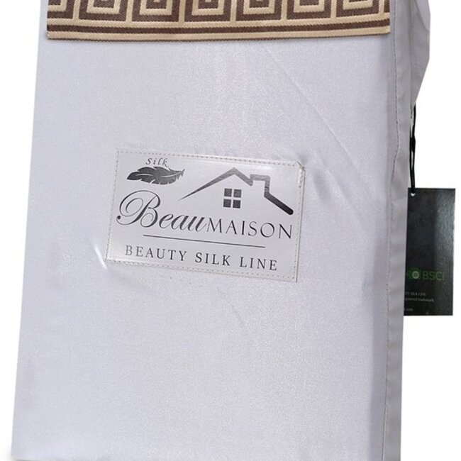 Glans satijn dekbedovertrek Lace - Wit