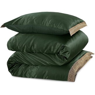 Beauty Silk Glans satijn dekbedovertrek Lace - Groen