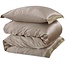 Glans satijn dekbedovertrek Lace - Taupe