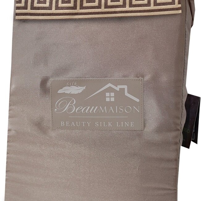 Glans satijn dekbedovertrek Lace - Taupe