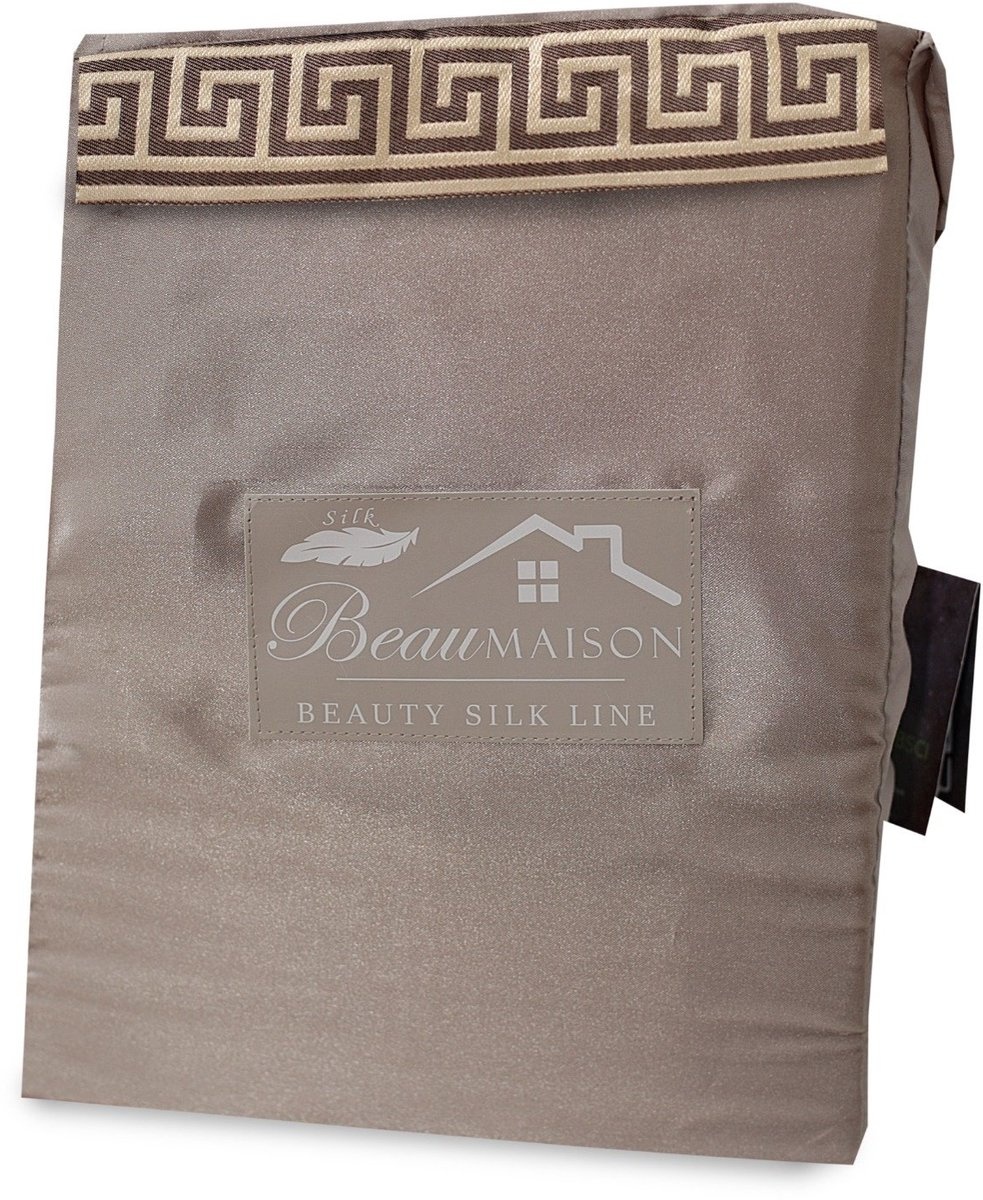 Glans satijn dekbedovertrek Lace - Taupe