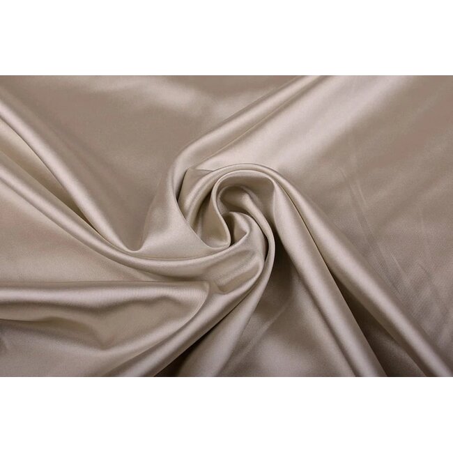 Glans satijn dekbedovertrek Lace - Taupe