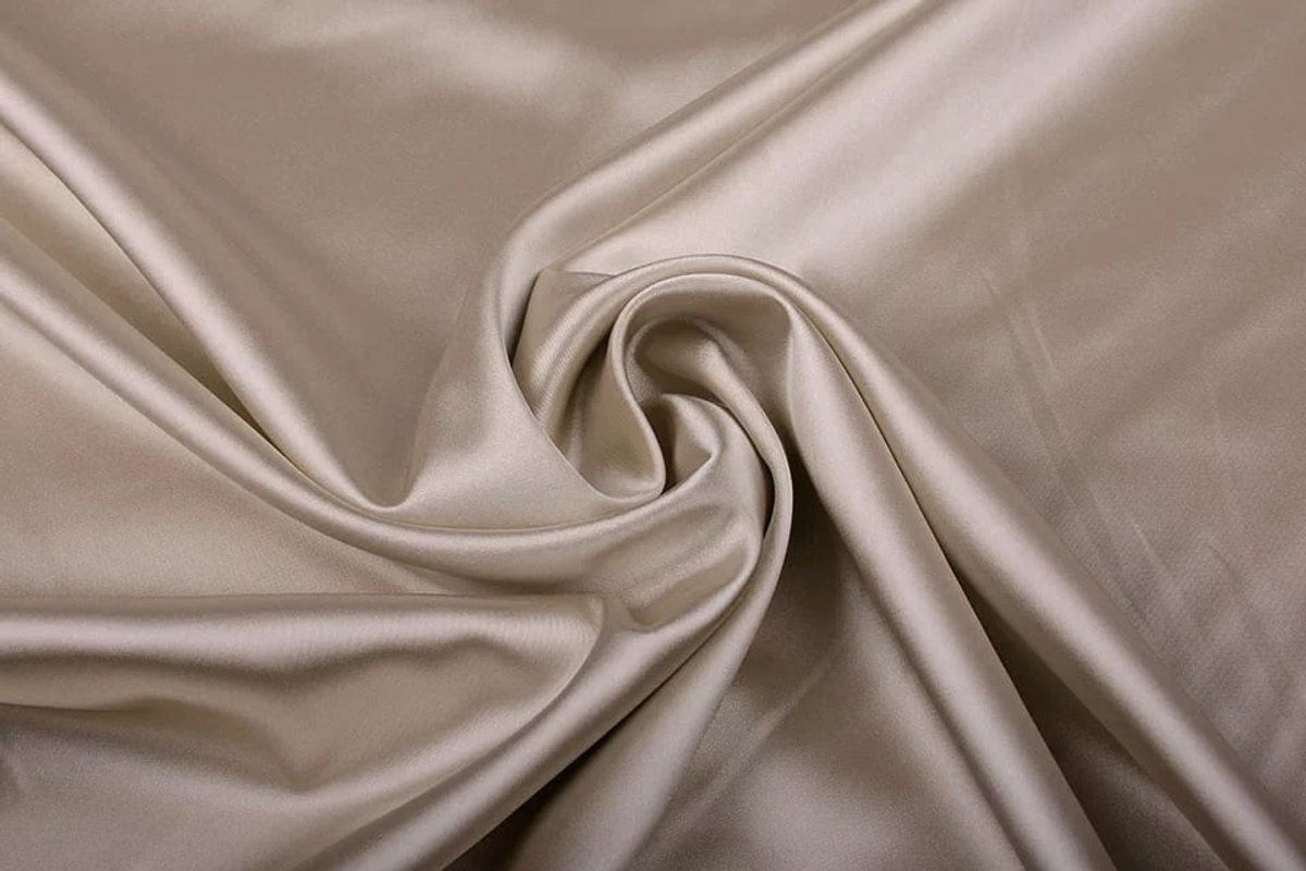 Glans satijn dekbedovertrek Lace - Taupe