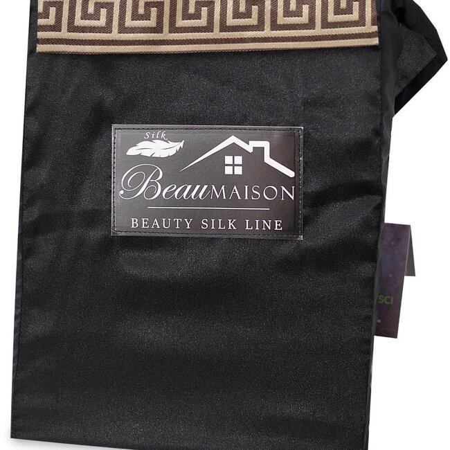 Glans satijn dekbedovertrek Lace - Zwart