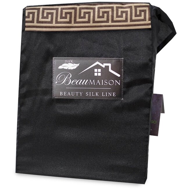 Glans satijn dekbedovertrek Lace - Zwart