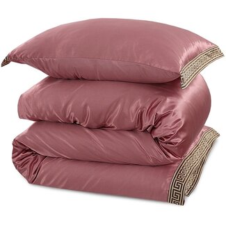Beauty Silk Glans satijn dekbedovertrek Lace - Rosewood
