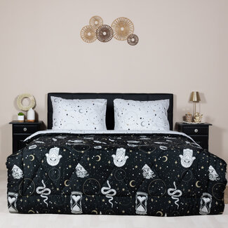 .Decoware® Dekbed zonder overtrek inclusief kussensloop - Gothic Magic - Microvezel - 300gsm