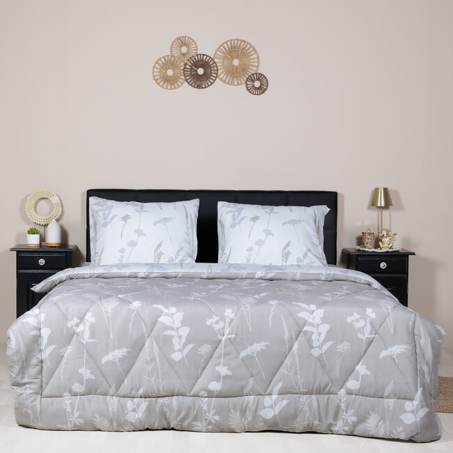 Dekbed zonder overtrek inclusief kussensloop - Silhouette Leaves - Microvezel - 300gsm