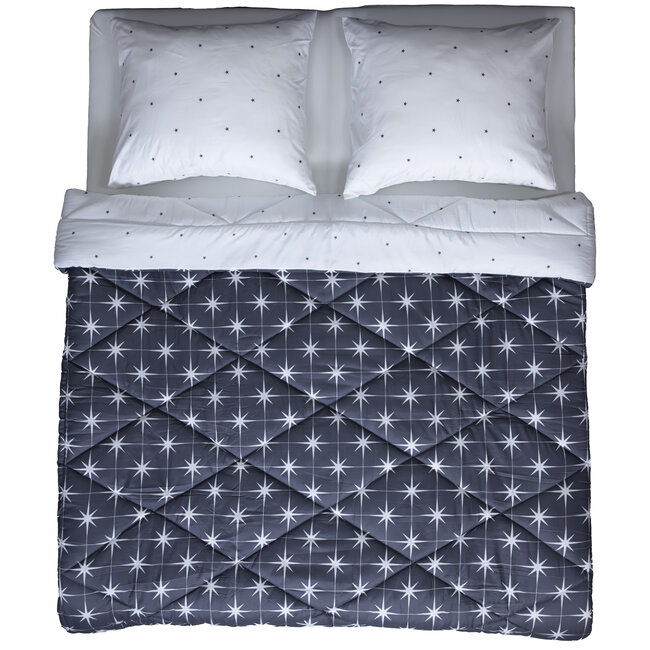 Dekbed zonder overtrek inclusief kussensloop - Nothern Stars - Microvezel - 300gsm