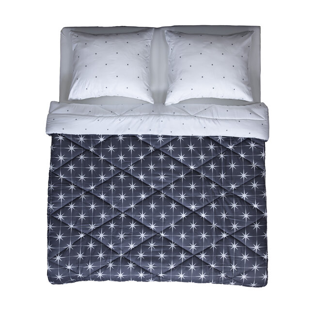 Dekbed zonder overtrek inclusief kussensloop - Nothern Stars - Microvezel - 300gsm