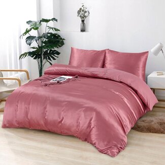 Beauty Silk Glans satijn dekbedovertrek - roze - 1-persoons (140x220 + 60x70cm)
