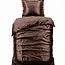 Glans satijn dekbedovertrek - bruin - 1-persoons (140x220 + 60x70cm)