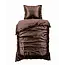 Glans satijn dekbedovertrek - bruin - 1-persoons (140x220 + 60x70cm)