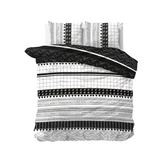 Sleeptime Dekbedovertrek Artic Stripe - Wit - Polykatoen -Lits-jumeaux (240x220 + 2st 60x70 cm)