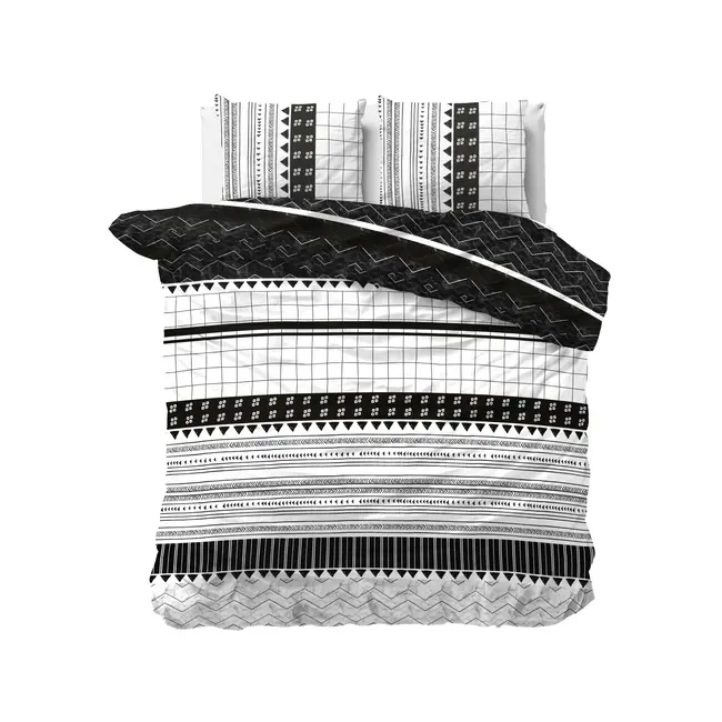 Polykatoen dekbedovertrek Artic Stripe - Wit -Lits-jumeaux (240x220 + 2st 60x70 cm)