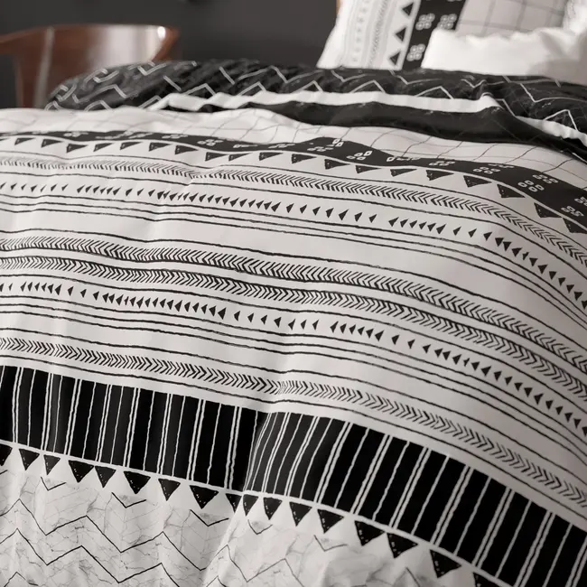 Polykatoen dekbedovertrek Artic Stripe - Wit -Lits-jumeaux (240x220 + 2st 60x70 cm)