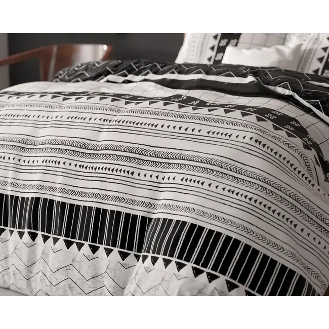 Polykatoen dekbedovertrek Artic Stripe - Wit -Lits-jumeaux (240x220 + 2st 60x70 cm)