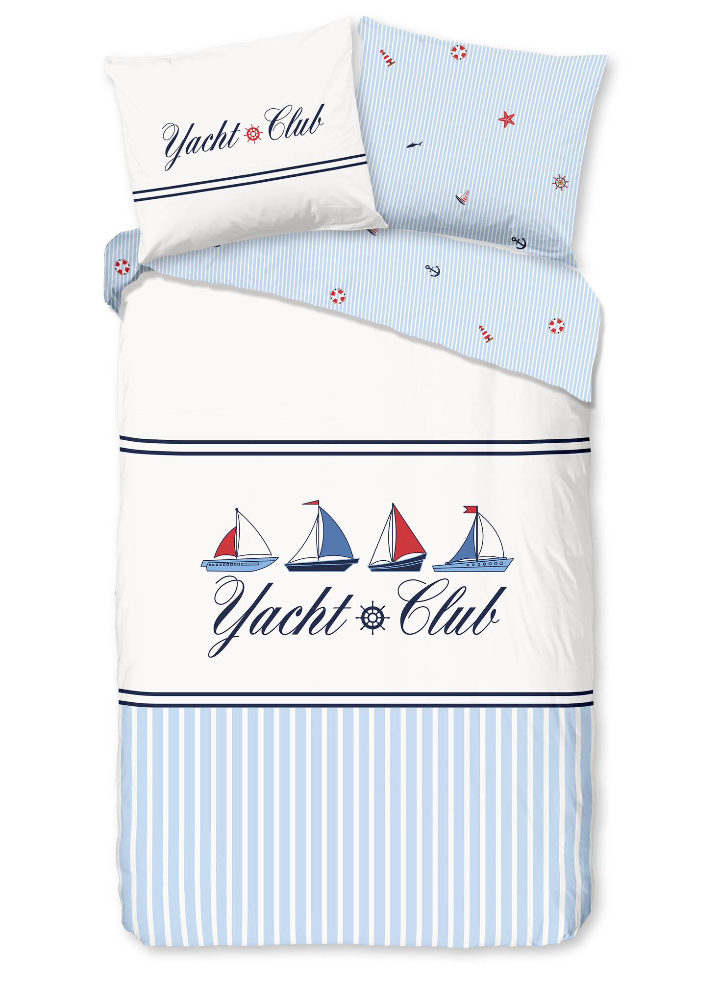 Katoen dekbedovertrek Yachtclub Blue