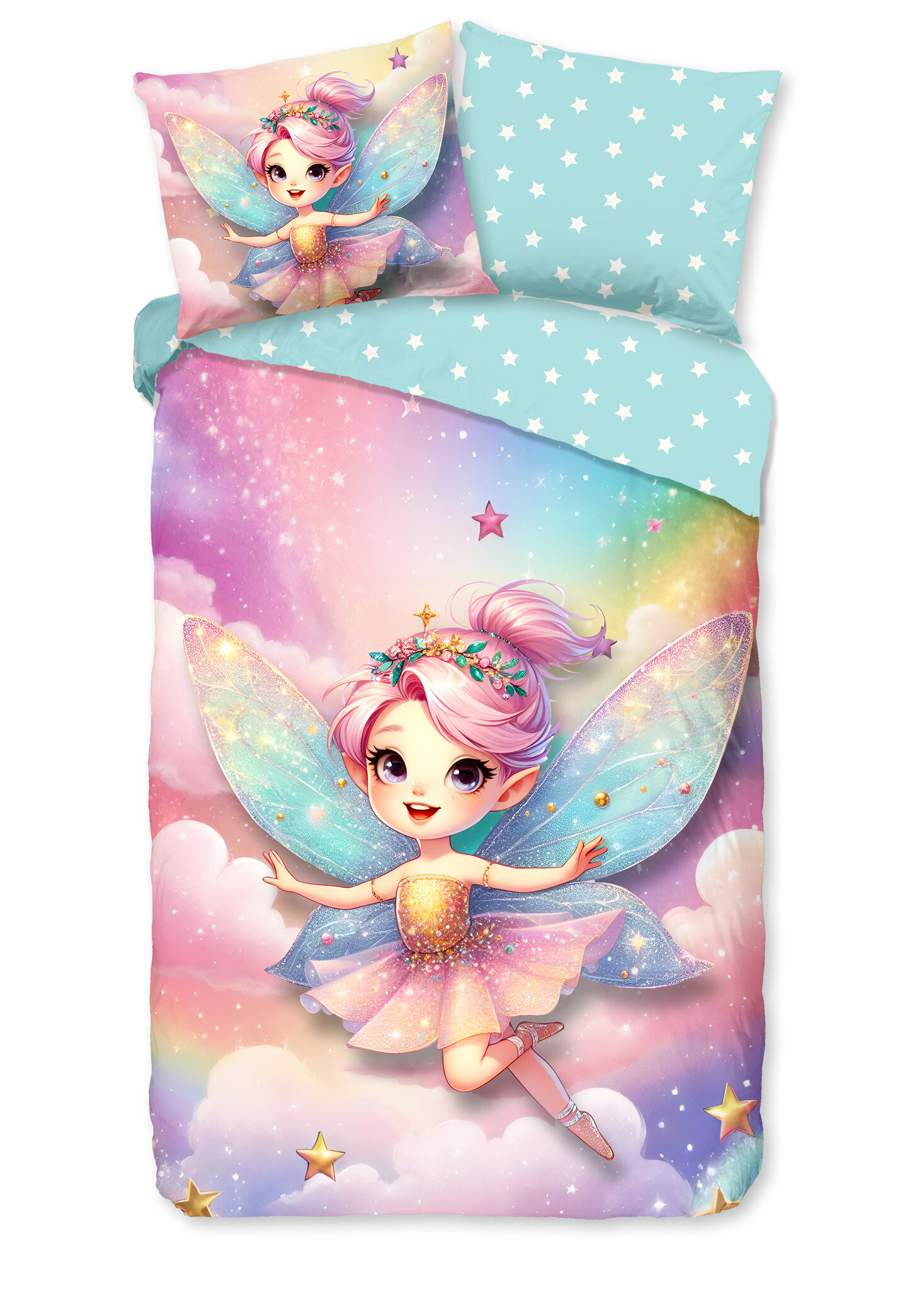 Katoen kinderdekbedovertrek Twinkle - 140x220 + 60x70 cm
