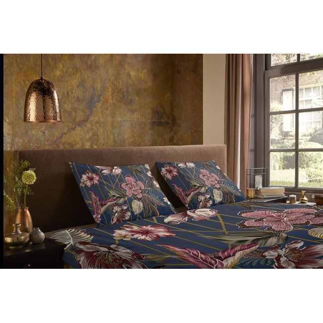 Microvezel dekbedovertrek Jos donkerblauw