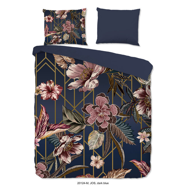 Microvezel dekbedovertrek Jos donkerblauw