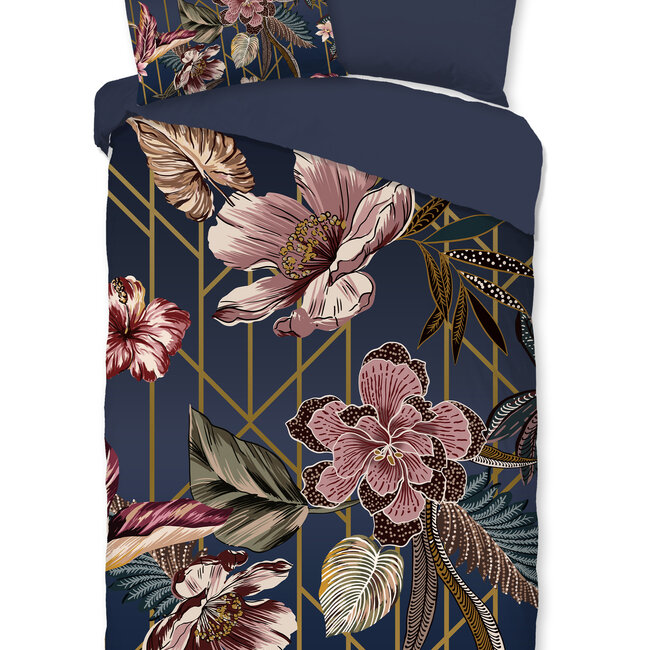 Microvezel dekbedovertrek Jos donkerblauw